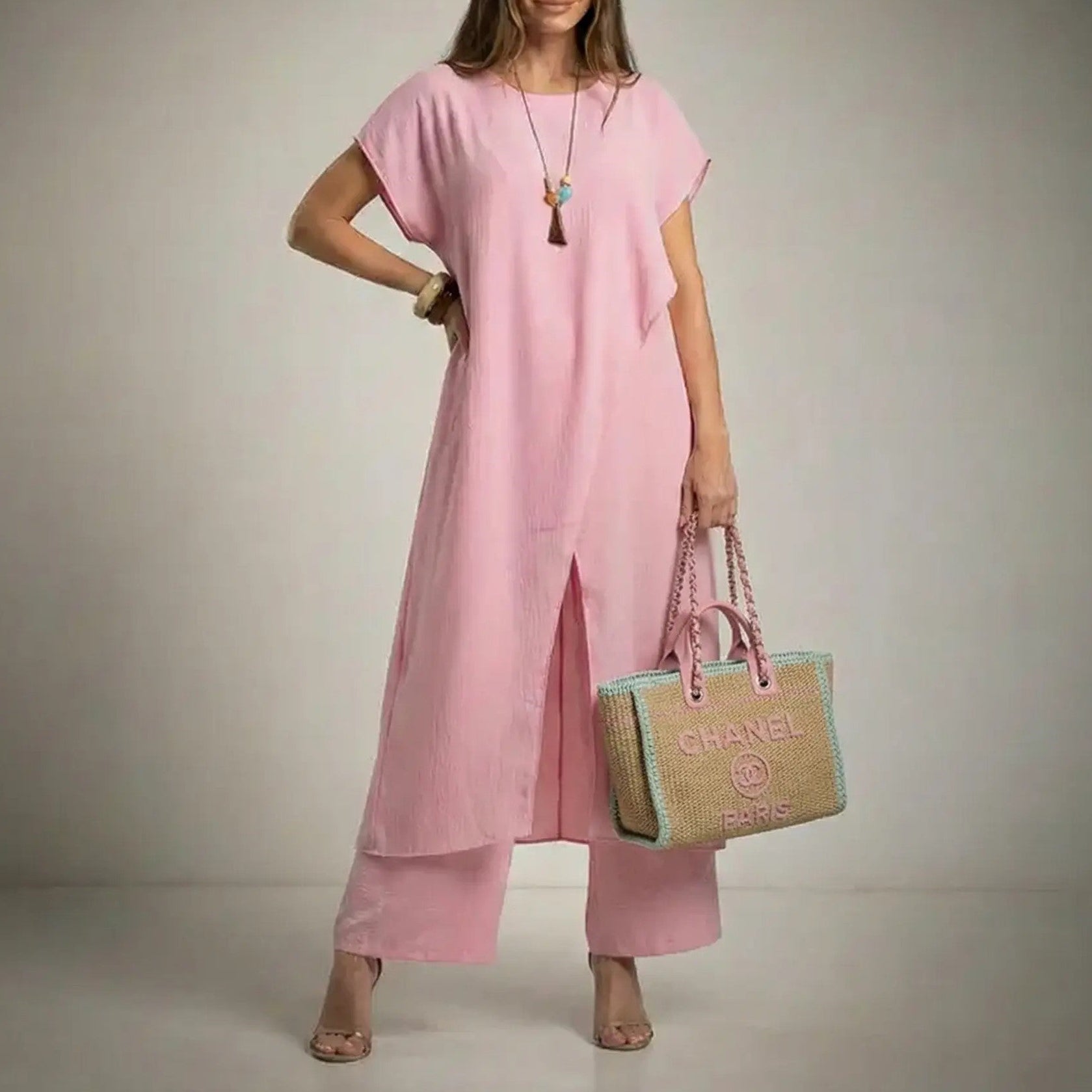 Conjunto casaca cruzada rosa
