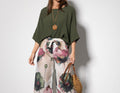 Blusa oversize verde caqui + collar