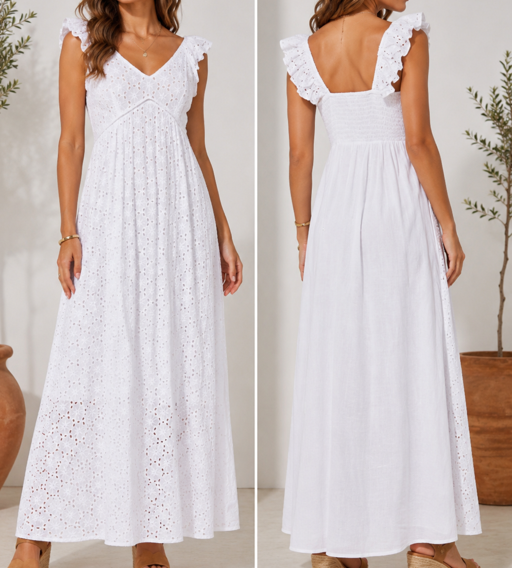 Vestido blanco estampado