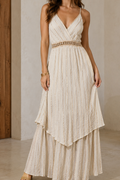 Vestido largo con detalle cintura