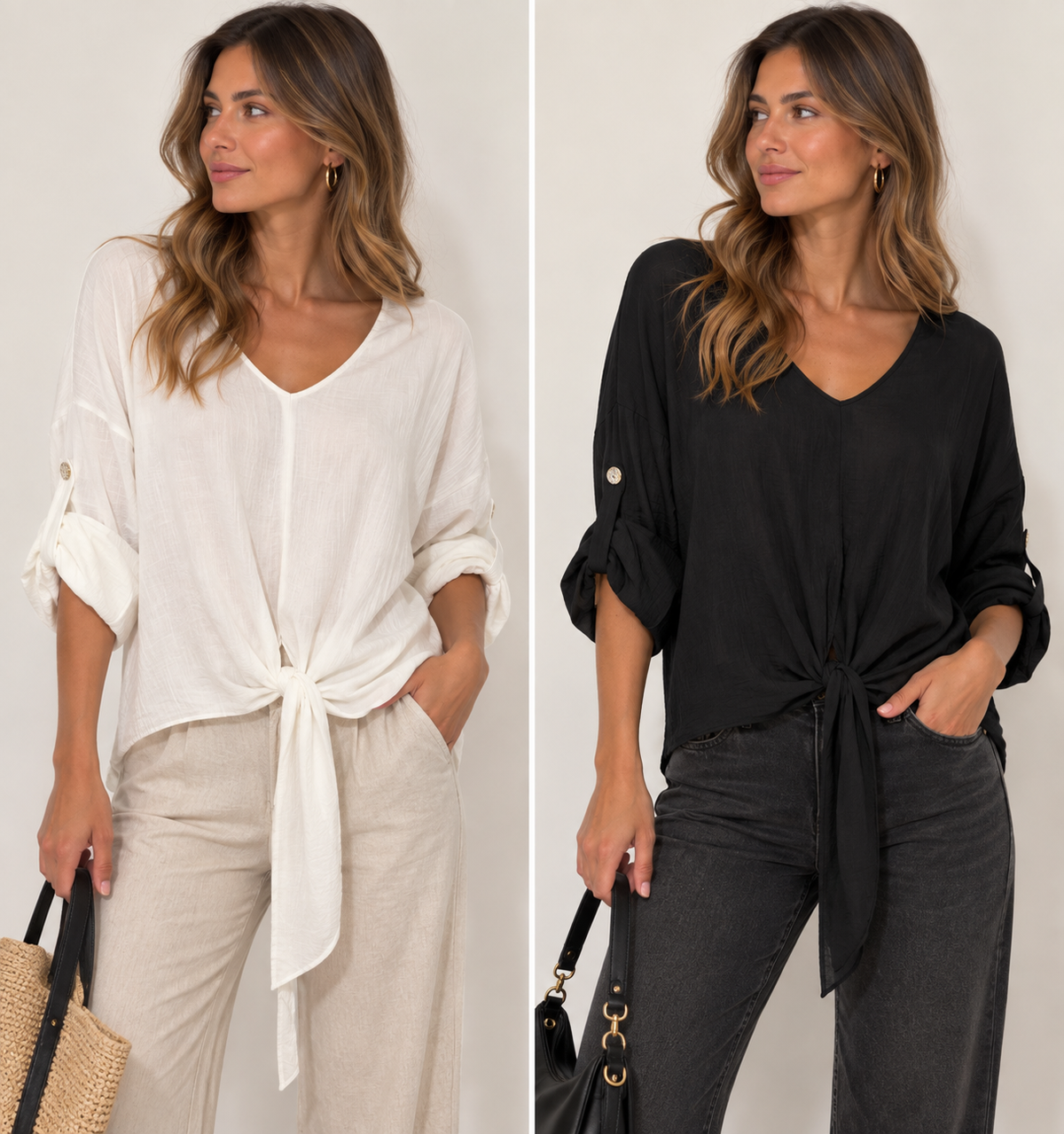 Camisa anudada cintura