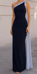 Vestido bicolor marino