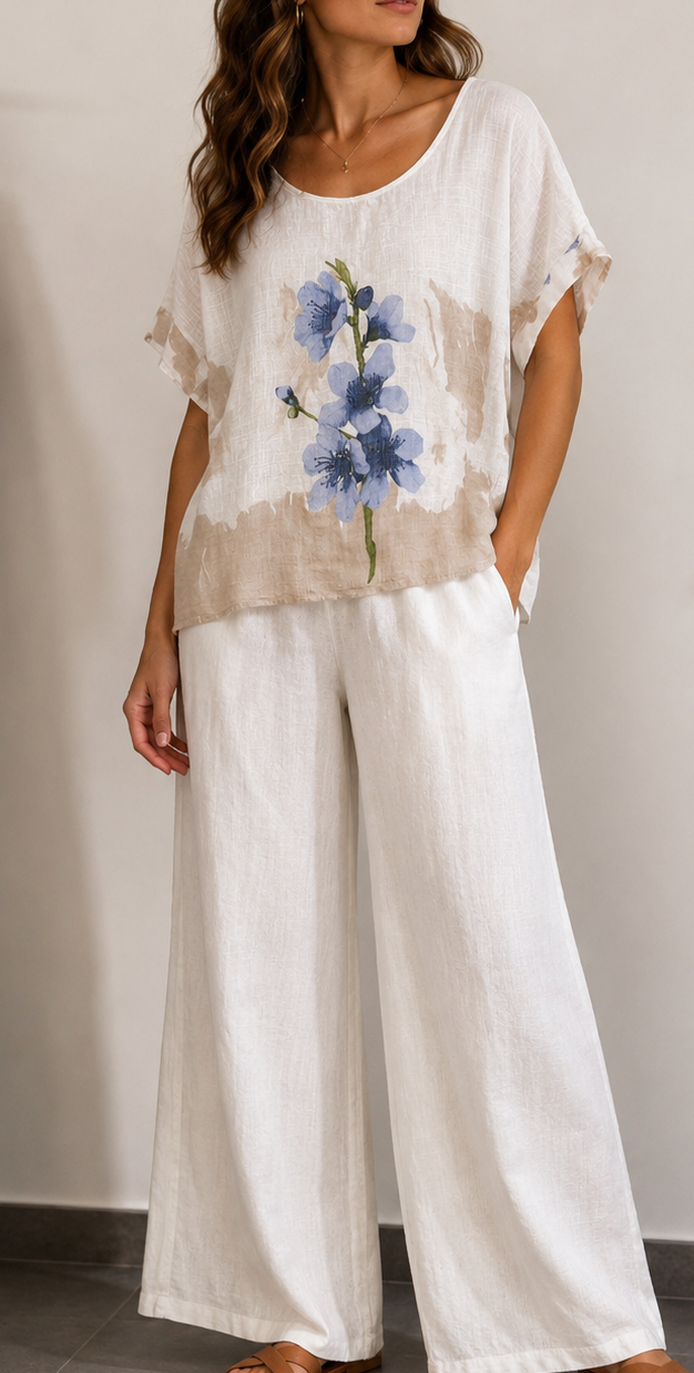 Blusa efecto lino