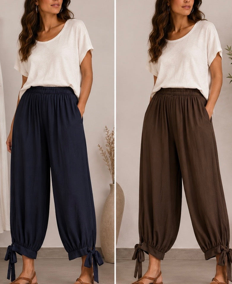 Pantalón bombacho lazado