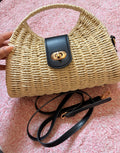 Bolso mimbre oscuro