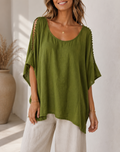 Blusa talla grande con detalle crochet