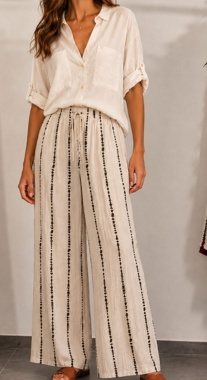 Pantalón estampado marrón
