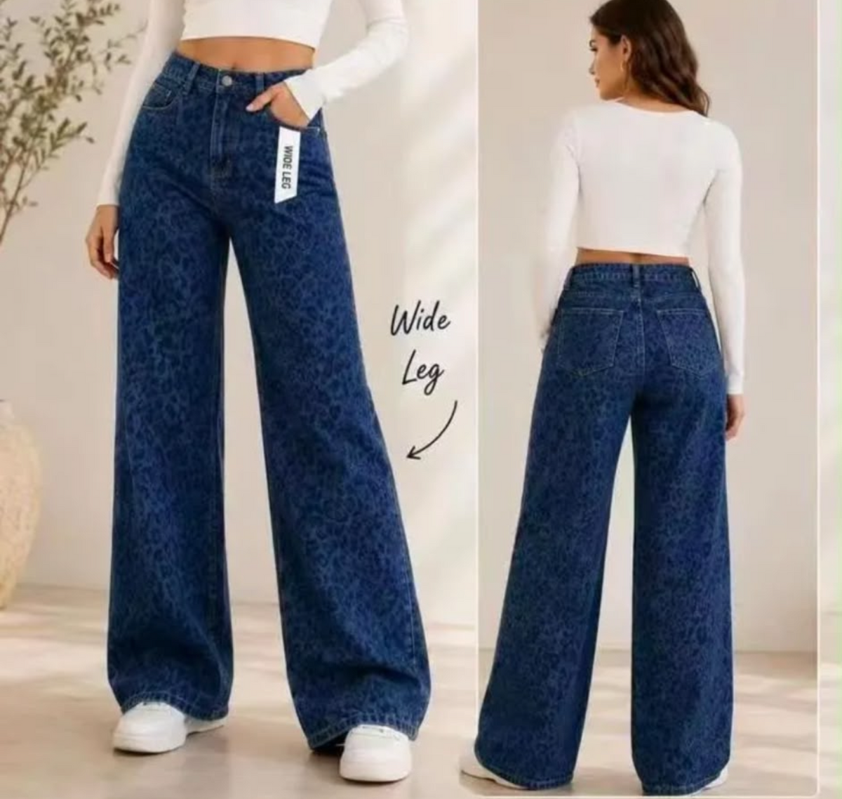 Jeans leopardo azul