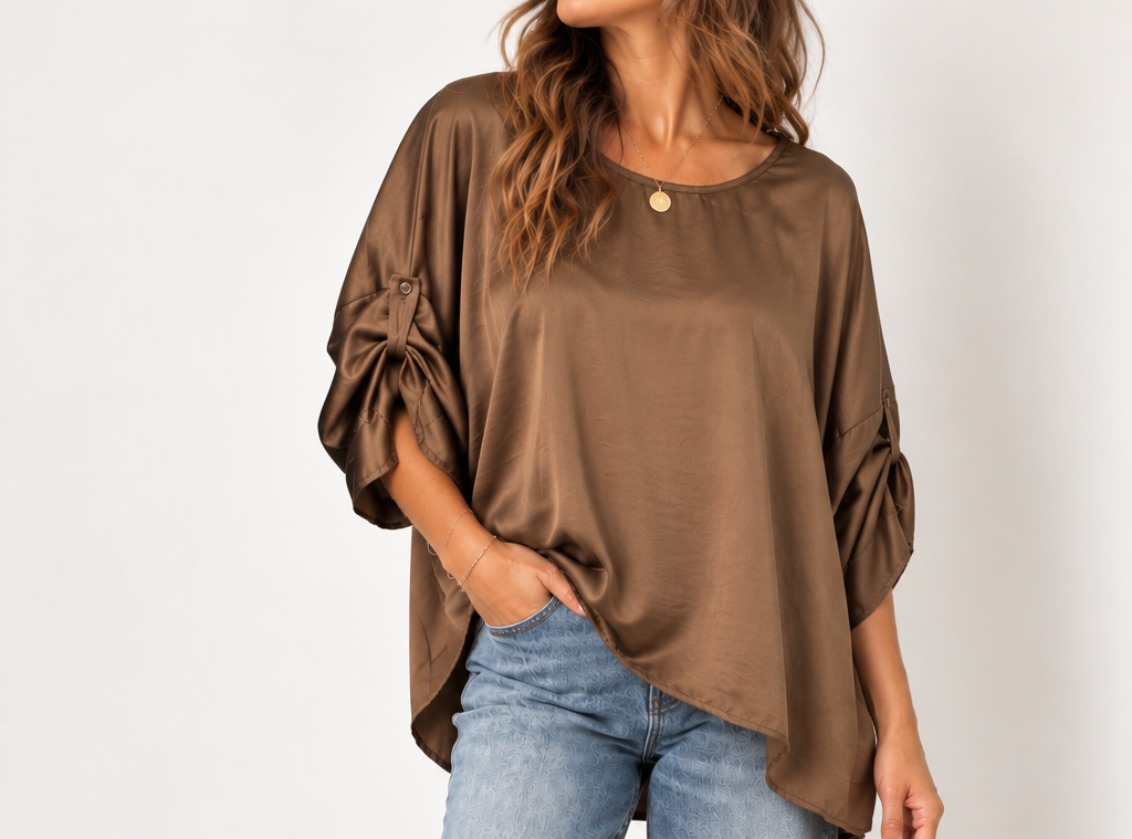 Blusa holgada satinada