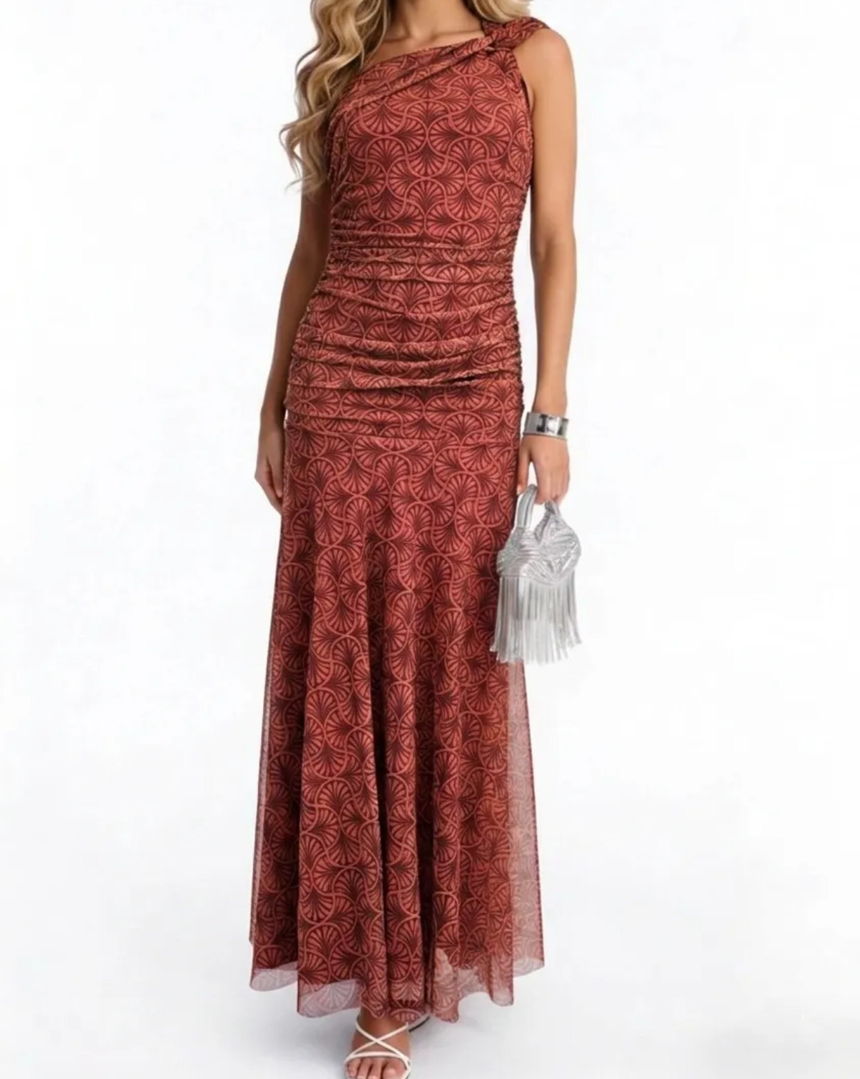 Vestido naranja estampado