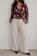 Blusa volantes estampada
