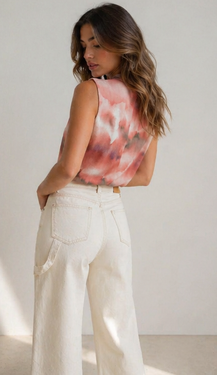 Blusa cruzada estampada