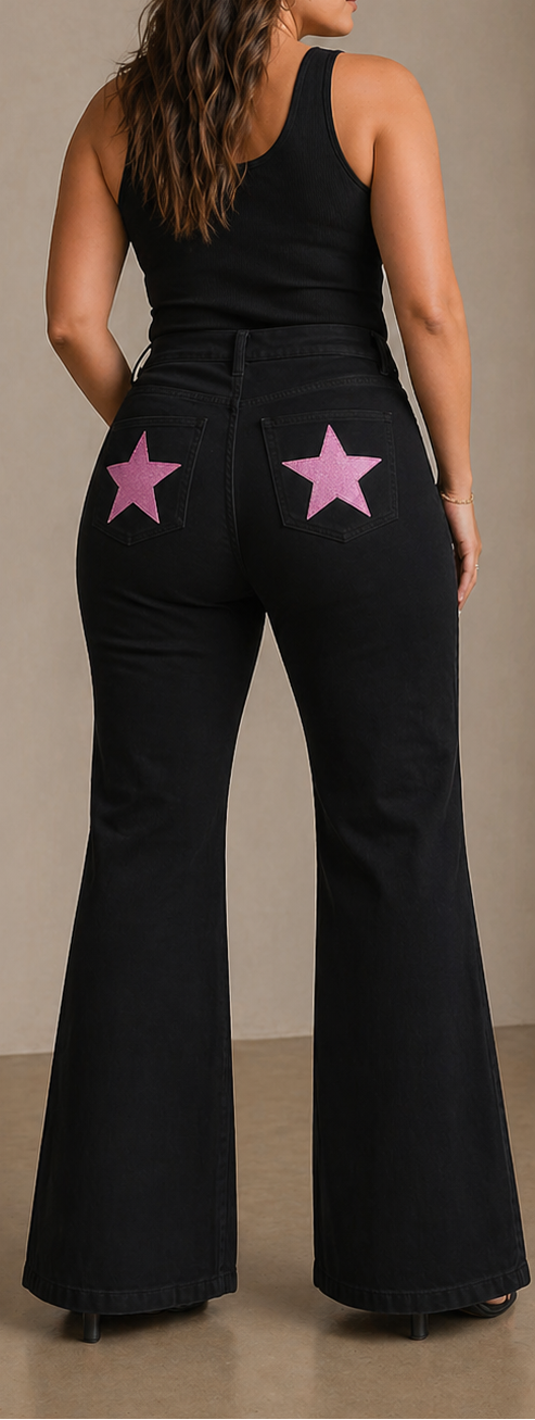 Jeans estrellas rosas