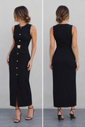 Vestido midi cinturón