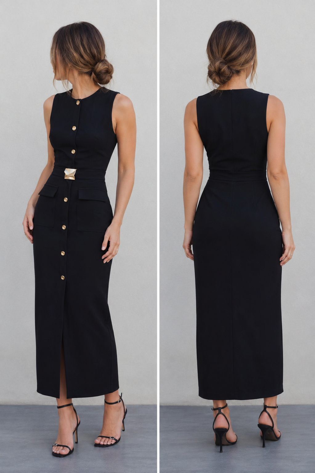 Vestido midi cinturón